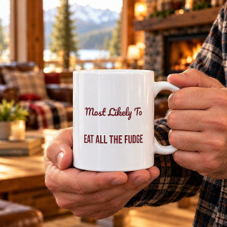 Café Caneca de Natal Mais Propenso a Comer Todo o Fudge