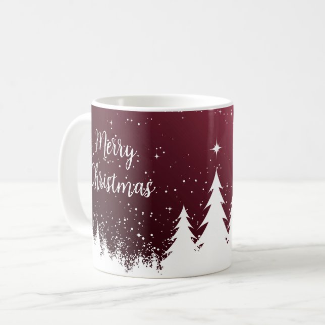 Café Caneca de Natal Merry Christmas Claret (Frente Esquerda)
