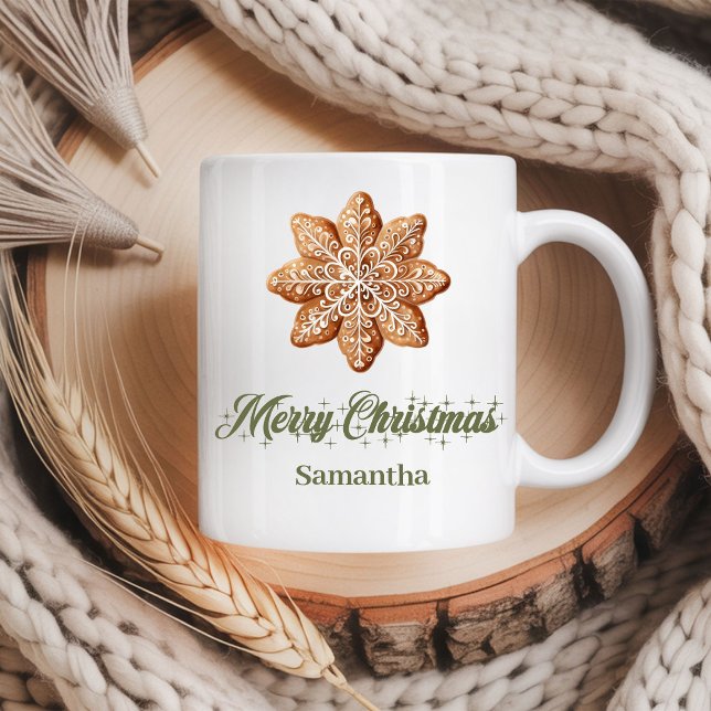 Café Caneca de Natal Minimalista com Nome Personalizado (Custom Name Minimalist Christmas Mug Gift)