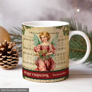 Café Caneca de Natal Monograma Decoração de Mesa de Anj