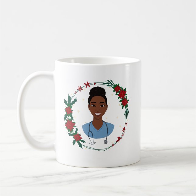 Café Caneca de Natal para Enfermeira, Presente Personal (Esquerda)