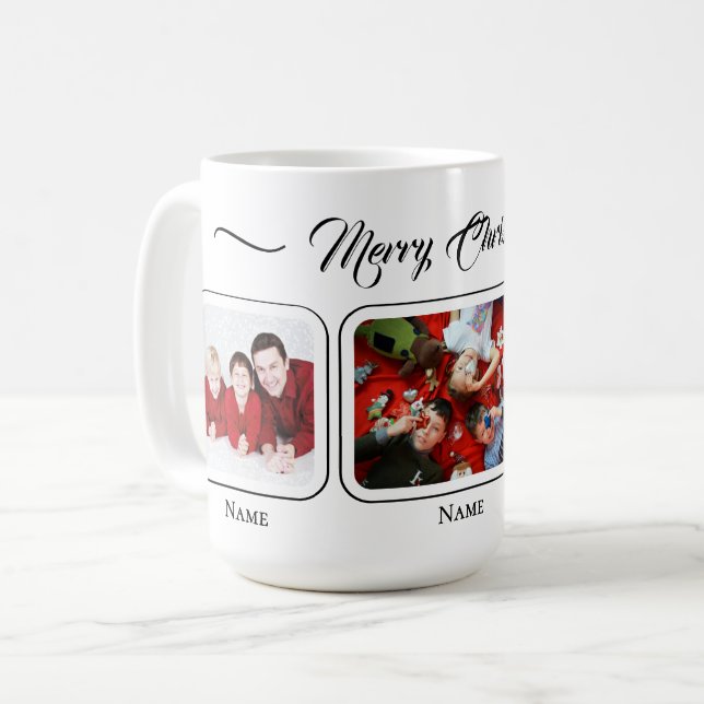 Café Caneca de Natal para Família Branco (Frente Esquerda)