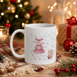 Café Caneca de Natal Personalizada com Árvore de Natal