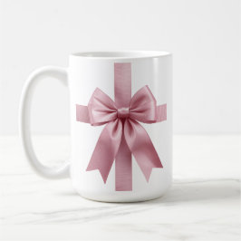 Café Caneca de Natal Personalizada com Foto e Laço Rosa