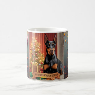 Café Caneca de Natal Personalizada do Doberman Pinscher