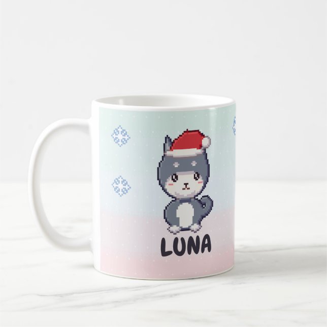 Café Caneca de Natal Personalizada do Husky (Esquerda)