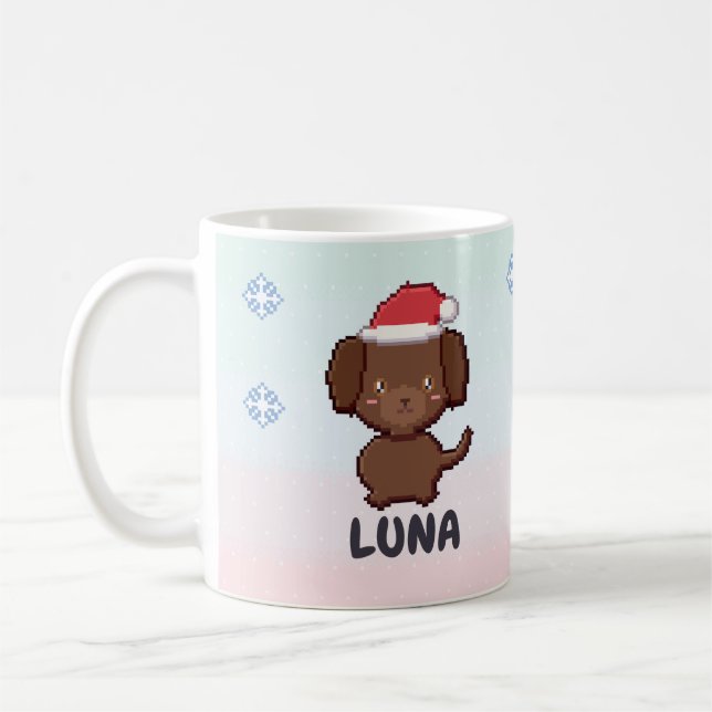 Café Caneca de Natal Personalizada do Labrador Chocolat (Esquerda)