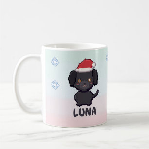 Café Caneca de Natal Personalizada do Labrador Preto