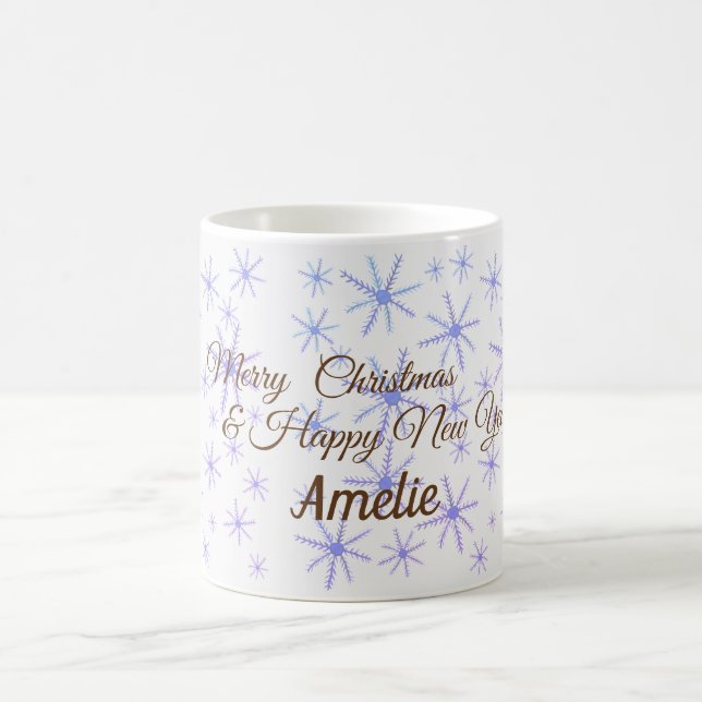 Café Caneca de Natal Personalizada Flocos de Neve (Centro)