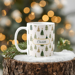 Café Caneca de Natal Personalizada Minimalista Moderna