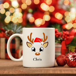 Café Caneca de Natal Personalizada para a Reindeer Sant