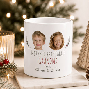 Café Caneca de Natal Personalizada para Avó com Foto