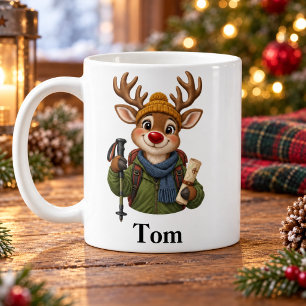 Café Caneca de Natal Personalizada para Mochileiro Rena