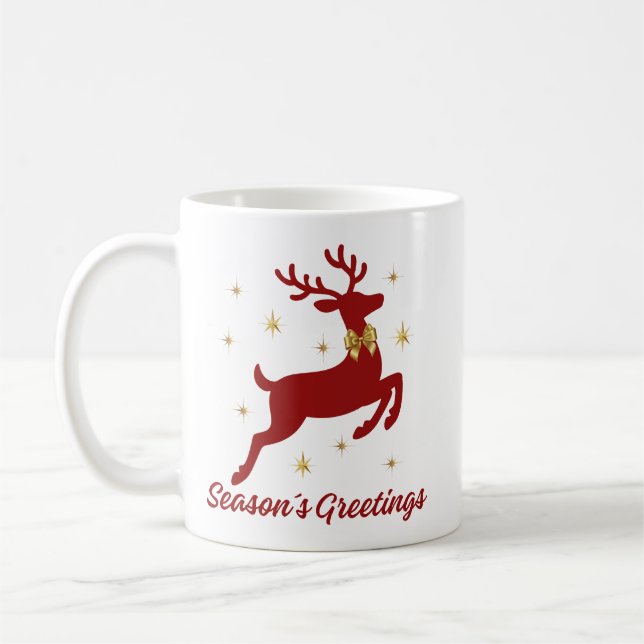 Café Caneca de Natal Rena Cumprimentos de Temporada (Esquerda)