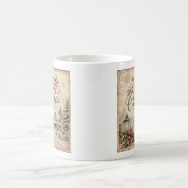 Café caneca de natal shabby chic