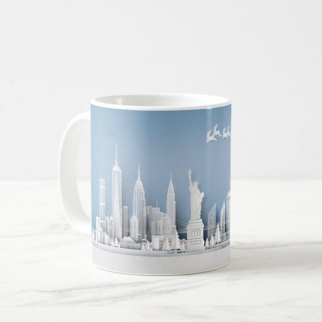 Café Caneca de Natal sobre a cidade de Nova York (Frente Esquerda)