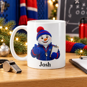 Café Caneca de Natal Treinador Esportivo Boneco de Neve