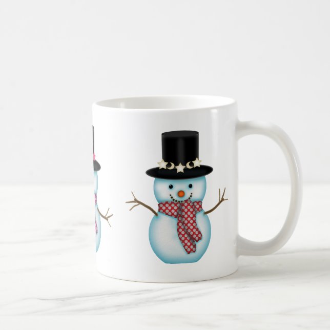 Café Caneca de Natal Três Bonecos de Neve Fofos (Direita)
