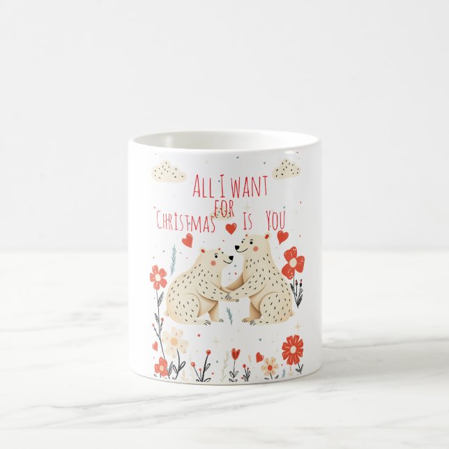Café Caneca de Natal Ursos Polares Fofos (Centro)