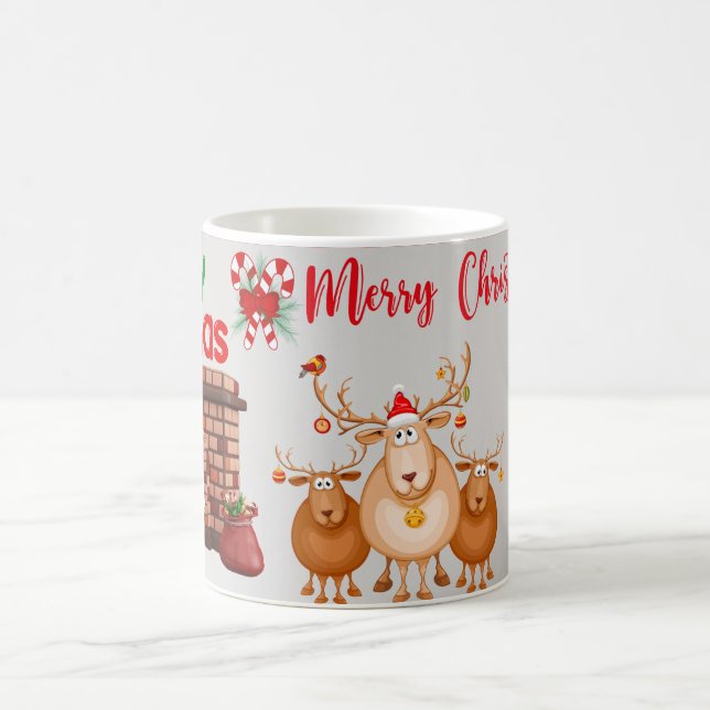Café Caneca de Natal veado, feliz natal (Centro)