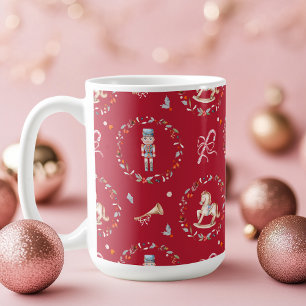 Café Caneca de Natal Vintage com Soldado de Brinquedo