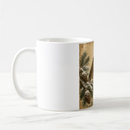 Café caneca de natal vintage robin