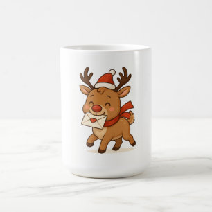 Café Caneca de Natal Wonky Zoo - Rena Fofa