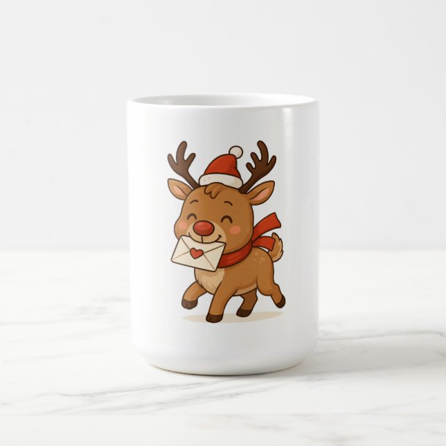Café Caneca de Natal Wonky Zoo - Rena Fofa (Centro)