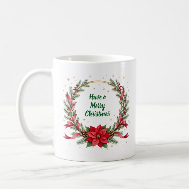 Café Caneca de Natal Woof Woof - Texto Personalizável  (Esquerda)