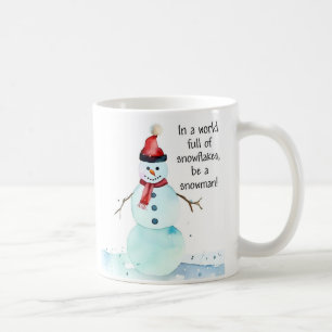 Café caneca de neve, boneco de neve dizendo, SEM FLAKS