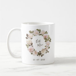 Café Caneca de Noivado para Padrinho com Rosas Francesa