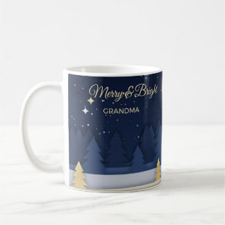 Café Caneca de Nome Floresta de Papercut Alegre e Brilh