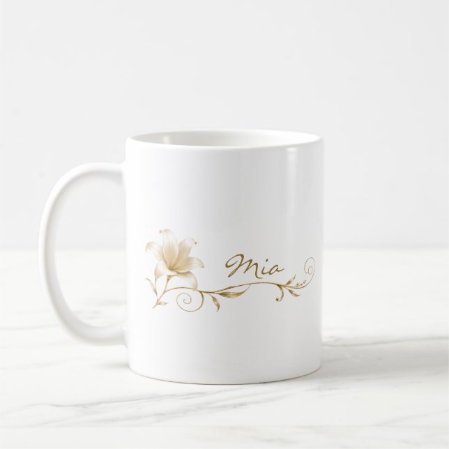 Café Caneca de Nome Lírio Dourado Champanhe Melhor Amig (Esquerda)