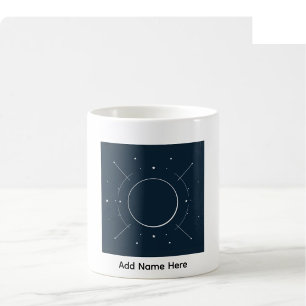Café Caneca de Nome Personalizado com Arte de Linha Cel