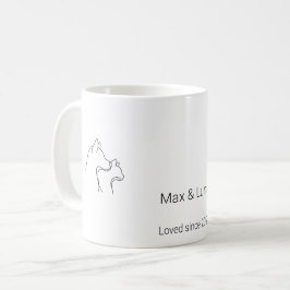 Café Caneca de Nome Personalizado com Arte de Linha Con