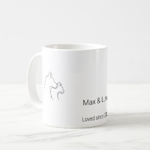 Café Caneca de Nome Personalizado com Arte de Linha Con