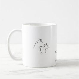 Café Caneca de Nome Personalizado com Arte de Linha Con