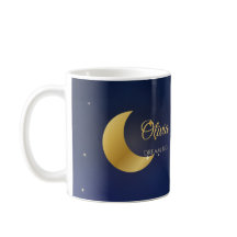 Caneca de Nome Personalizado: Lua Crescente e Estr