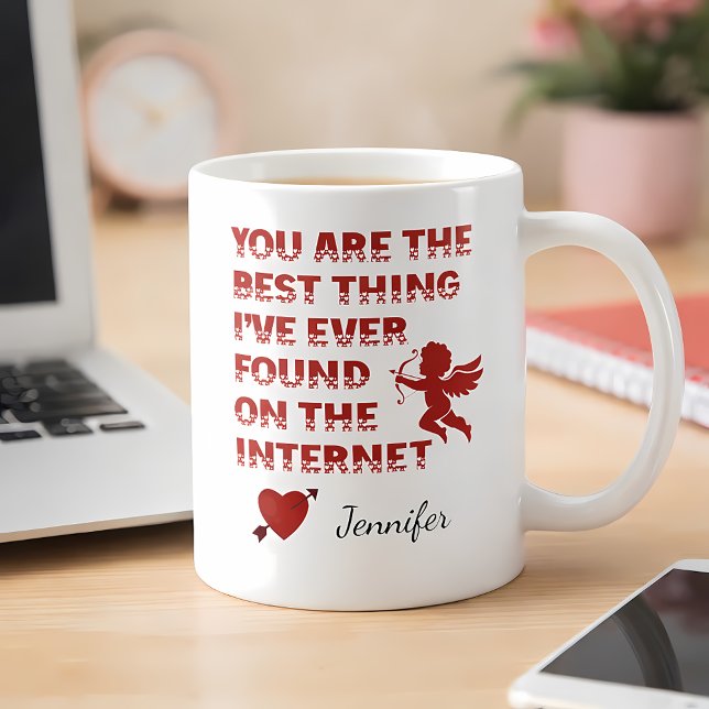 Café Caneca de Nome Personalizado | Presente Divertido  (Custom Name Mug – Funny Online Dating Gift)