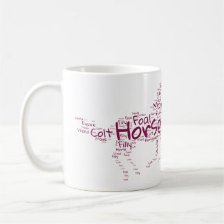 Café Caneca de Nuvem de Palavras de Cavalo – Presente d