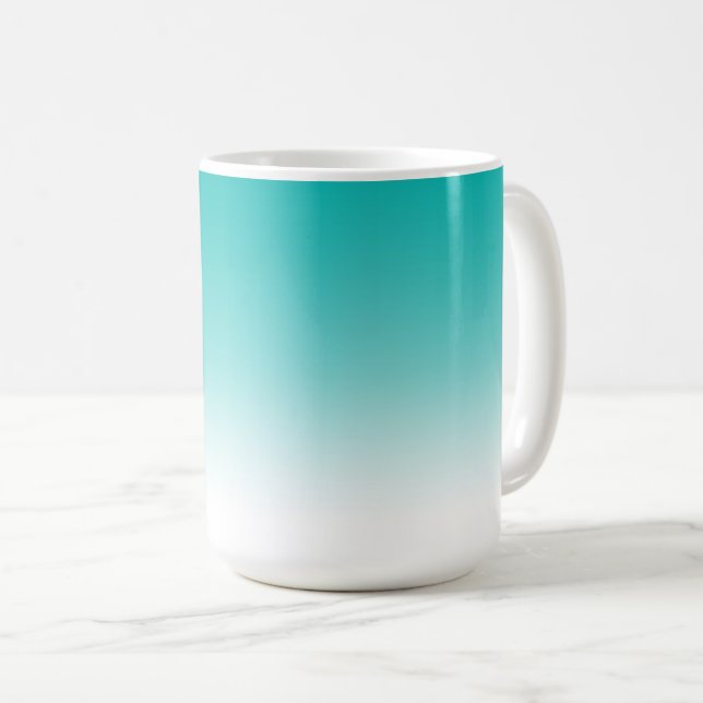 Café Caneca de Ombre da cor do inclinação do azul de (Frente Esquerda)