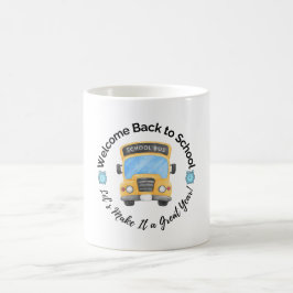 Café Caneca de Ônibus Escolar em Aquarela