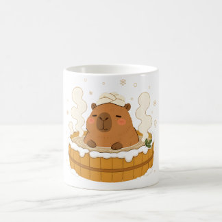 Café Caneca de Onsen de Inverno de Capivara Fofa