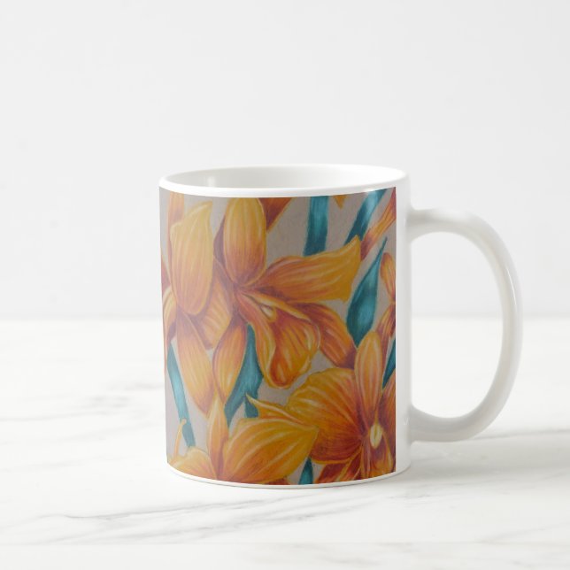 Café Caneca de orquídea laranja (Direita)