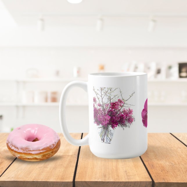 Café Caneca de Orquídeas Phalaenopsis Roxas Elegantes (Criador carregado)
