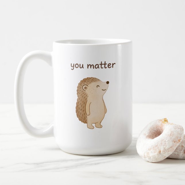 Café Caneca de Ouriço 'Você Importa' (Com Donut)