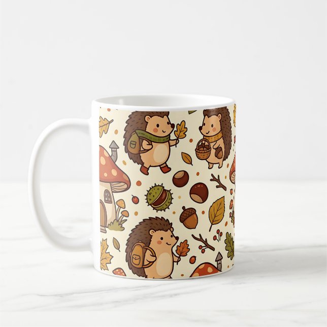 Café Caneca de Outono do Cogumelo doouriço-Cacheiro (Esquerda)