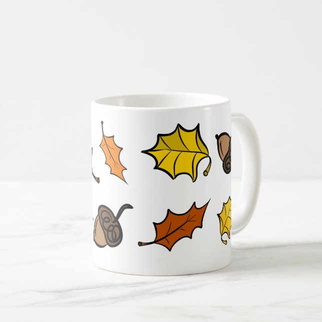 Café Caneca de Outono - Folhas & Bolotas (Frente Esquerda)