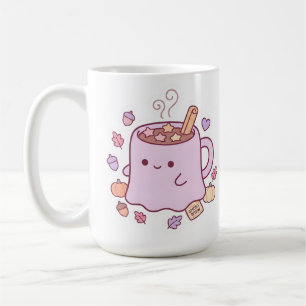 Café Caneca de Outono Kawaii Fantasma Pastel