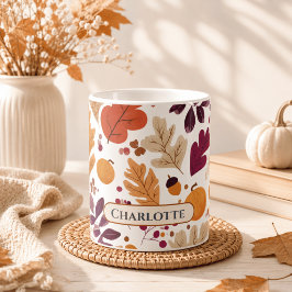 Café Caneca de Outono Personalizada – Folhas de Outono
